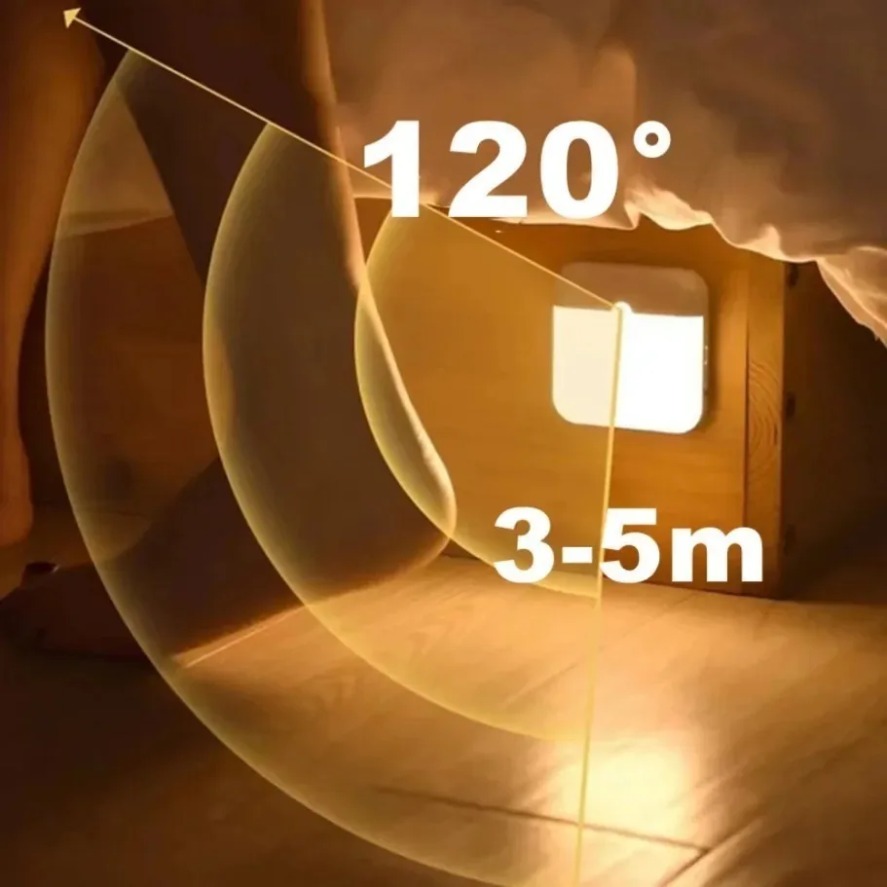 Smart Night Light - PIR-Bewegungssensor, USB-Nachtlicht, wiederaufladbare LED-Leuchten für Schlafzimmer,