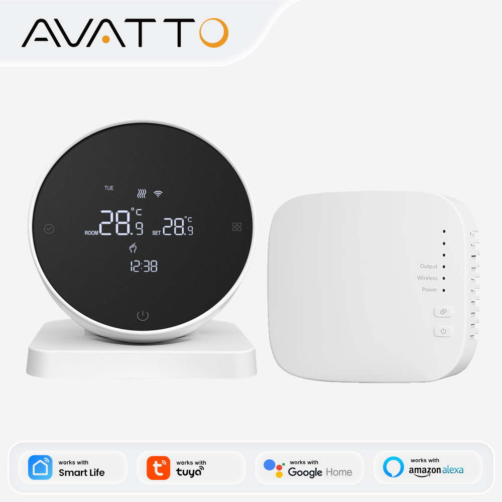 Smart Home Thermostat - AVATTO WLAN-Smart-Thermostat, RF-Funkempfänger-Temperaturregler, für Wasser-Gas-Boiler, unterstützt