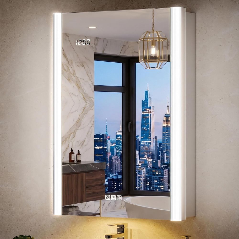 Smart Night Light - 20x32 Beleuchteter Medizinschrank-Spiegel mit Lichtern &