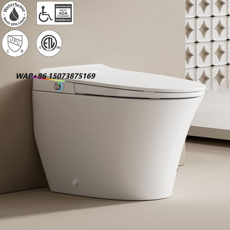Smart Night Light - Intelligente Keramik-Toilette mit Vollautomatischer Klappabdeckung, Hochgeschwindigkeits-Trocknung,