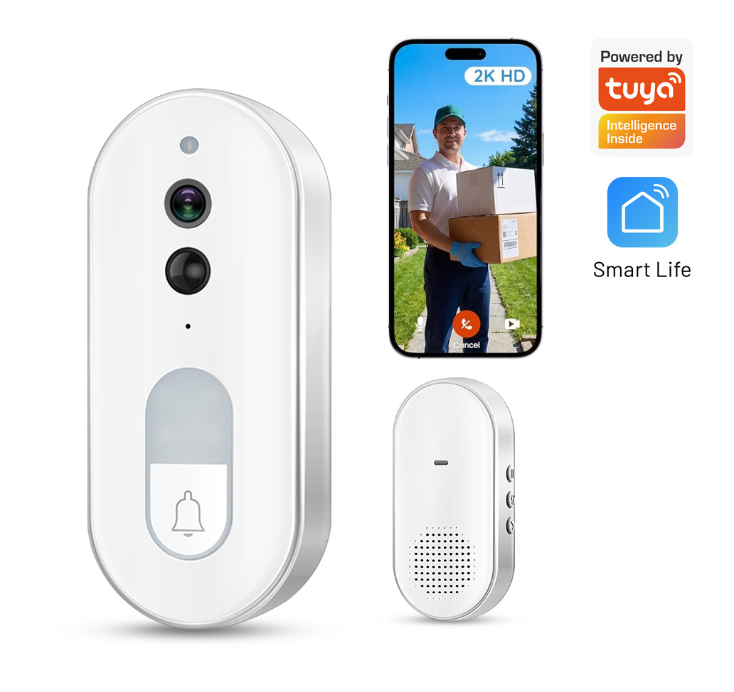 Smart Home Cctv Camera - Tuya Smart Video-Türklingel Kabellos 1080P HD