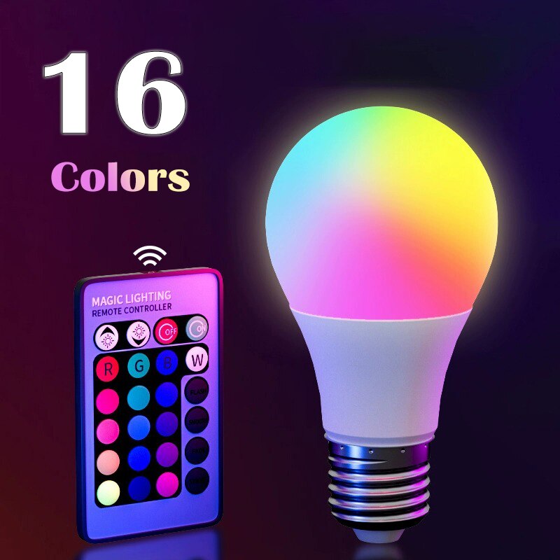 Voice Control Light Bulb - E27 220V 16 Farben RGB-Glühbirne LED