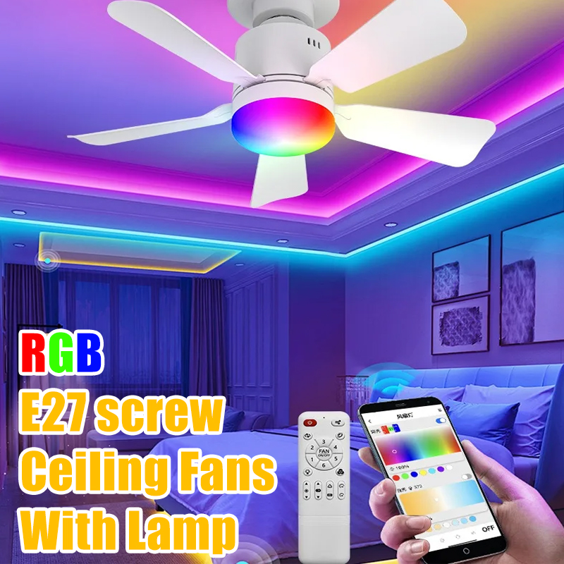Smart Ceiling Fan - RGB LED Deckenventilator Lampen E27 Dimmbar