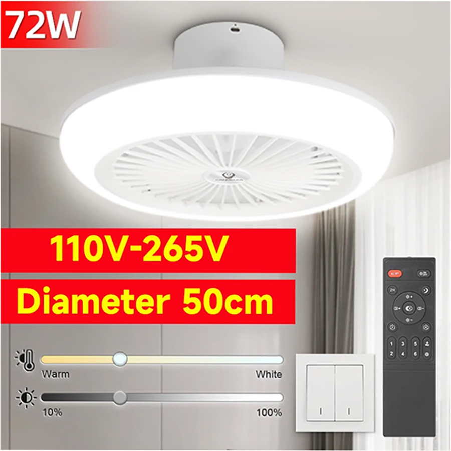 Smart Ceiling Fan - 72 W Deckenventilator, Deckenleuchte, 85–265 V,