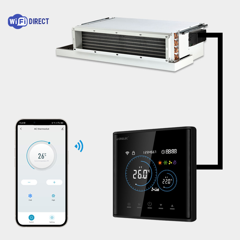 Smart Home Thermostat - Intelligenter Fan-Coil-Thermostat HVAC WLAN Digitaler Raumthermostat
