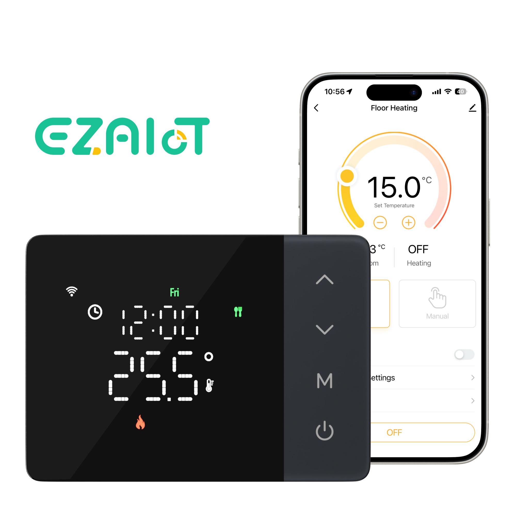 Smart Home Thermostat - Tuya Smart WLAN-Thermostat mit Batteriebetrieb für