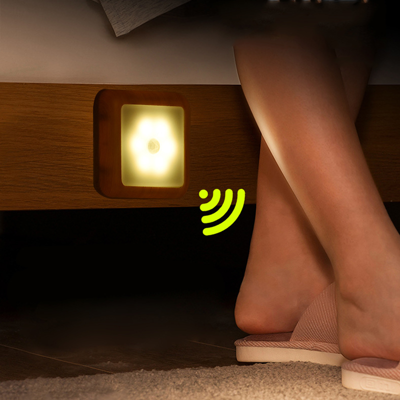 Holzmaserung, kabelloser Akku, – Smart Night Light Bewertung und Preis