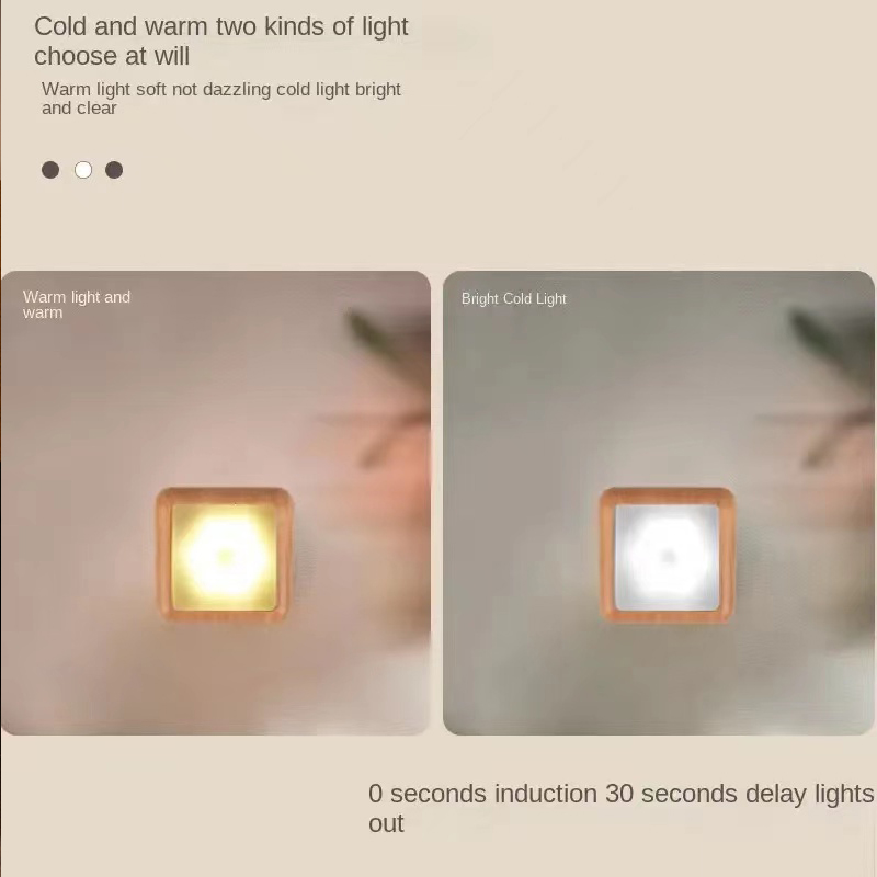 Holzmaserung, kabelloser Akku, – Smart Night Light Bewertung und Preis